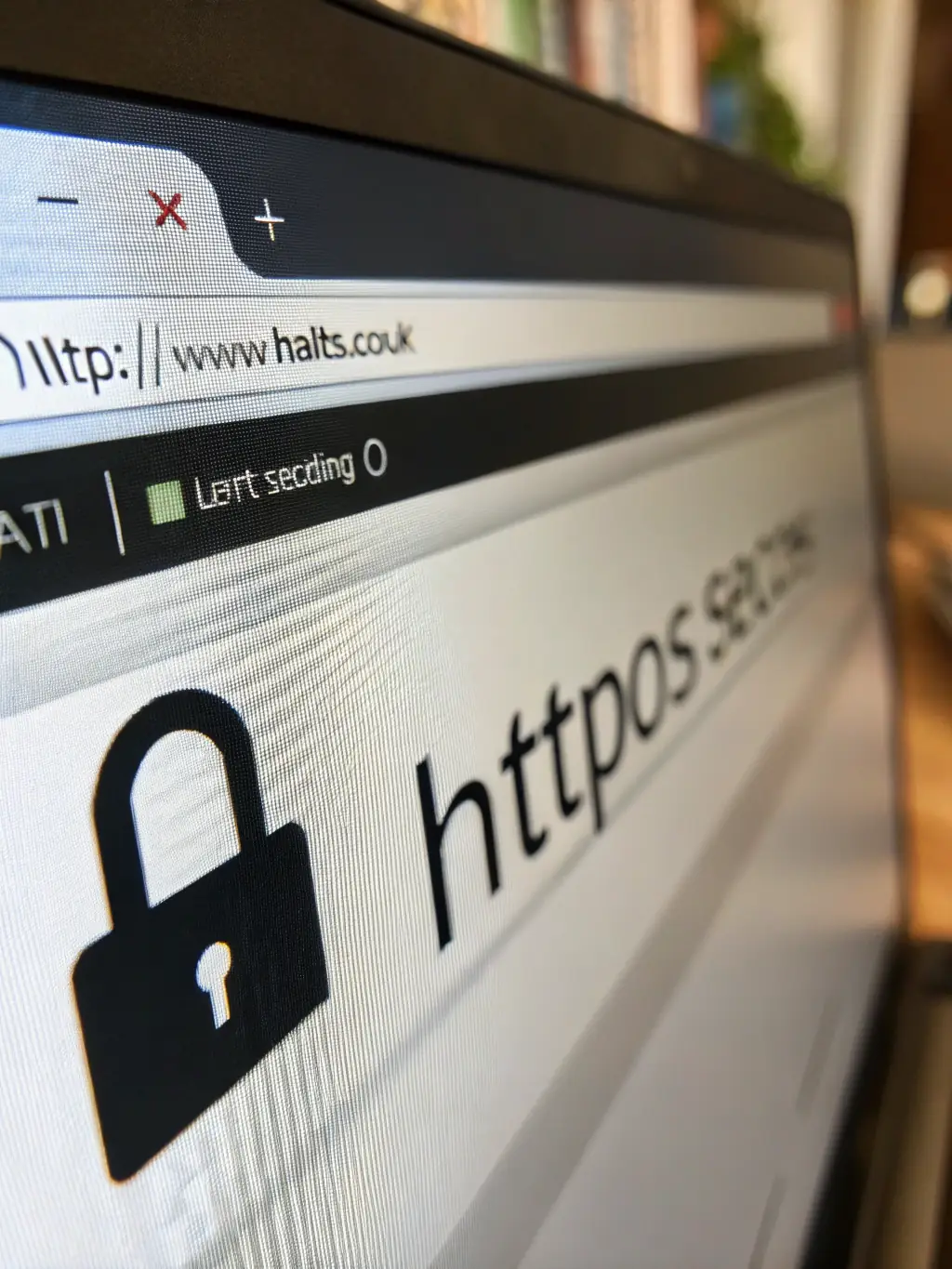 A secure website displaying a padlock icon and security badges, assuring visitors of data protection and a safe browsing experience.