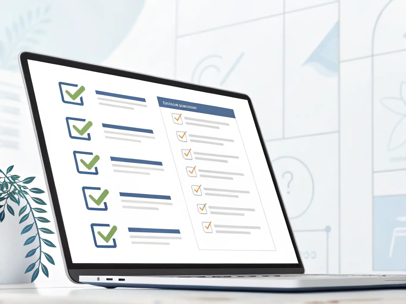 A digital illustration depicting a checklist with checkmarks, symbolizing the revision rounds in the Nero Niche website building process.
