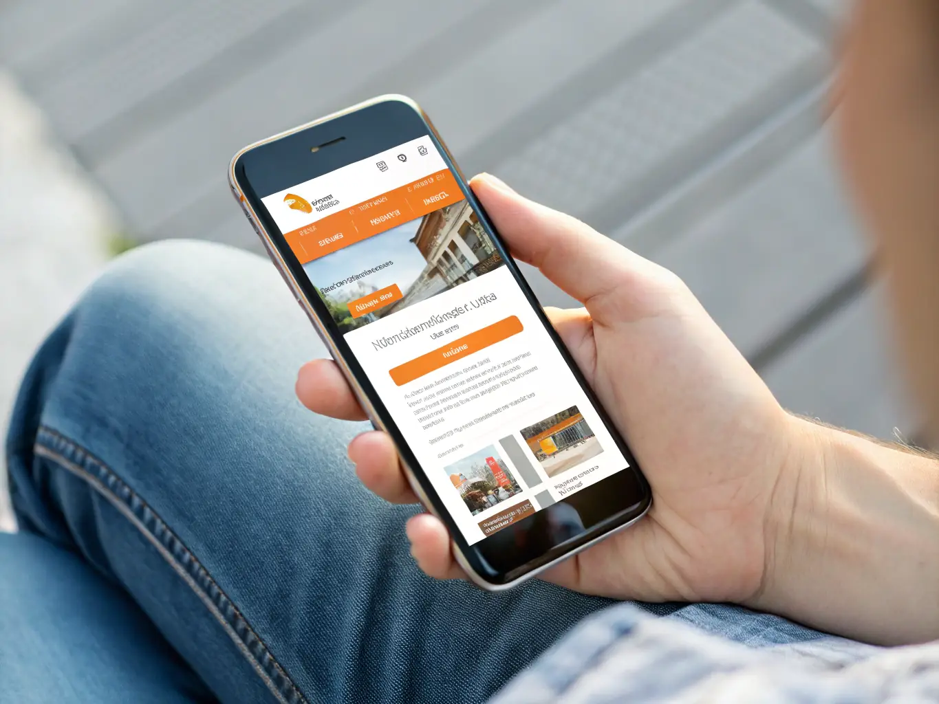 A mobile phone displaying a website with a clean, professional design, showcasing a local home service business with clear call-to-action buttons.