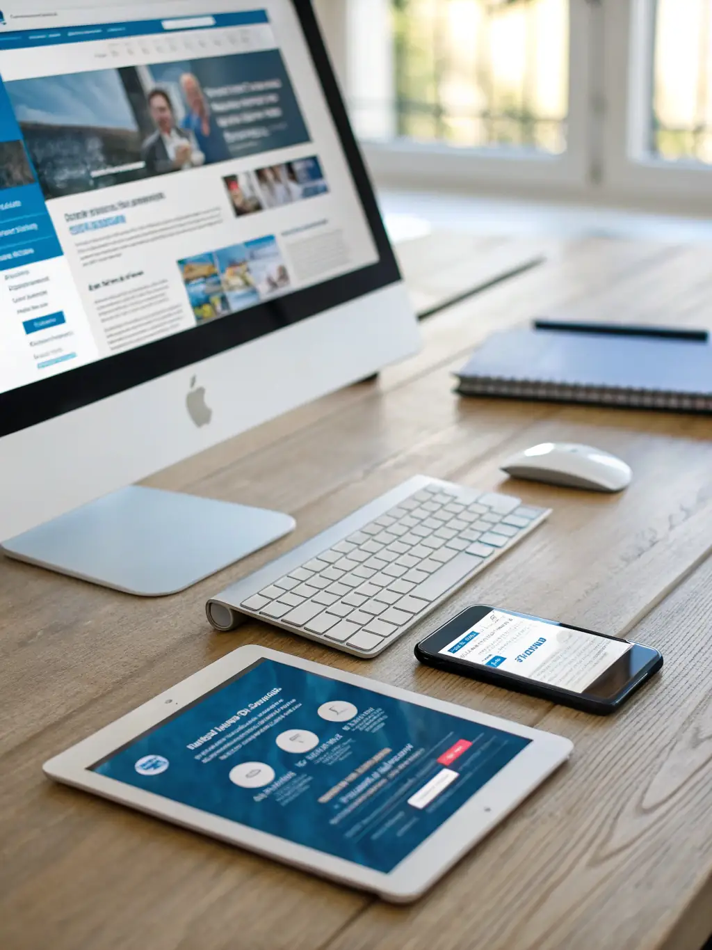 A clean, modern website design showcasing a home service business, emphasizing mobile responsiveness and a clear call-to-action button.