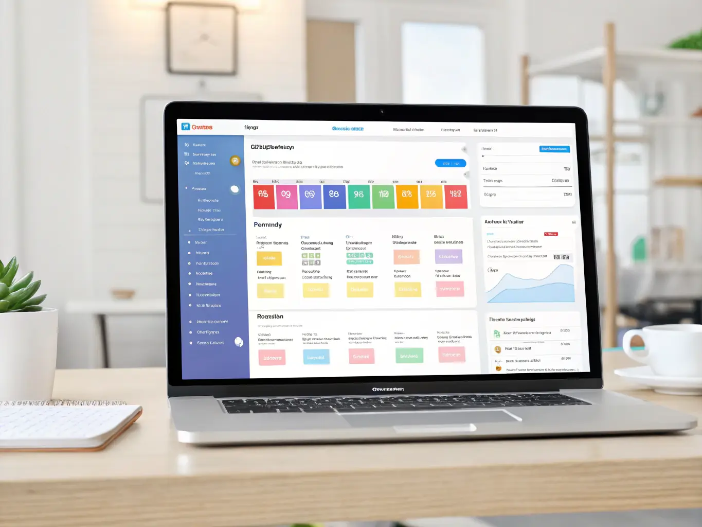 A modern dashboard mockup with a drag-and-drop interface, showing users organizing files and notes into folders, with subtle gradients and minimal animation.