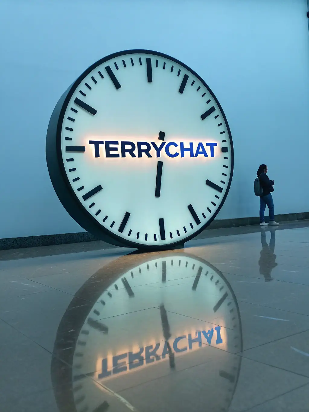 A minimalist clock with a chat bubble overlay, symbolizing fast customer support response, styled in NeroNiche’s brand colors.